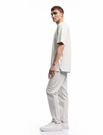 Pamuklu Cep Detaylı Beli Bağcıklı Kanvas Pantolon