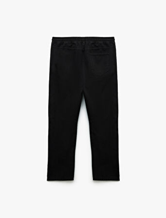 Pamuklu Cep Detaylı Beli Bağcıklı Kanvas Pantolon