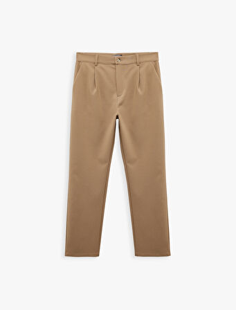 Pileli Oversize Cep Detaylı Kumaş Pantolon