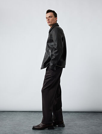 Pileli Oversize Cep Detaylı Kumaş Pantolon