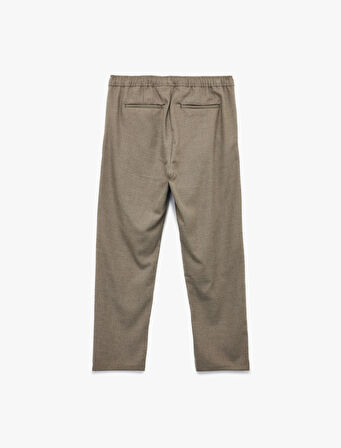 Cep Detaylı Viskon Karışımlı Beli Lastikli Pantolon