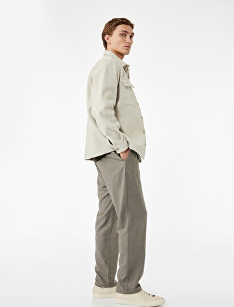 Cep Detaylı Viskon Karışımlı Beli Lastikli Kışlık Pantolon