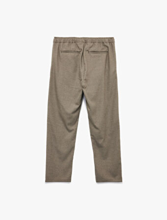 Cep Detaylı Viskon Karışımlı Beli Lastikli Kışlık Pantolon