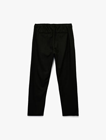 Cep Detaylı Viskon Karışımlı Beli Lastikli Pantolon