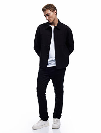 Normal Bel Düğmeli Pamuklu Cep Detaylı Gabardin Pantolon