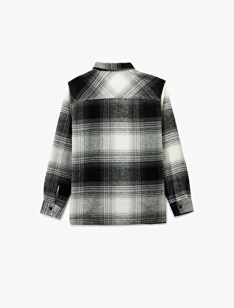 Regular Fit Uzun Kollu Desenli Klasik Yaka Oduncu Gömleği