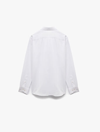 Regular Fit Uzun Kollu Yarım İtalyan Yaka Gömlek