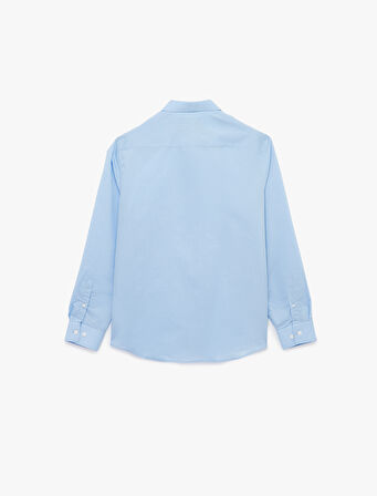 Regular Fit Pamuklu Poplin Klasik Yaka Uzun Kollu Gömlek