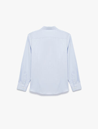 Regular Fit Pamuklu Oxford Uzun Kollu Düğmeli Yaka Gömlek