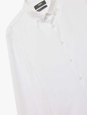 Slim Fit Uzun Kollu Düğmeli Klasik Yaka Gömlek