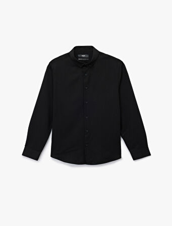 Slim Fit Uzun Kollu Düğmeli Klasik Yaka Gömlek