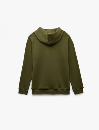 Şardonlu Uzun Kollu Basic Kapşonlu Sweatshirt