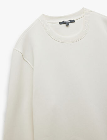 Pamuklu Uzun Kollu Bisiklet Yaka Erkek Basic Sweatshirt