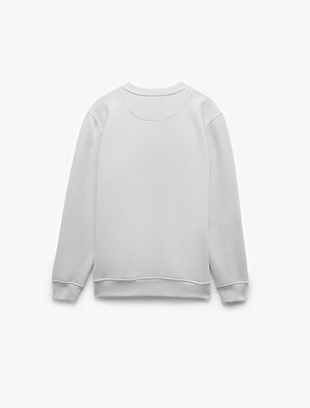 Pamuklu Uzun Kollu Bisiklet Yaka Erkek Basic Sweatshirt
