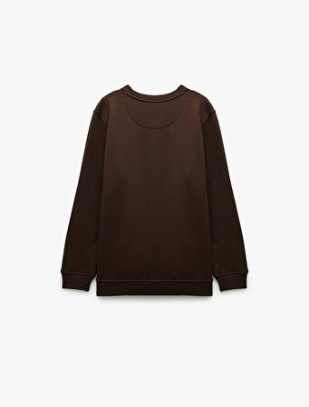 Pamuklu Uzun Kollu Bisiklet Yaka Erkek Basic Sweatshirt