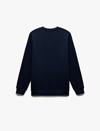 Pamuklu Uzun Kollu Bisiklet Yaka Erkek Basic Sweatshirt