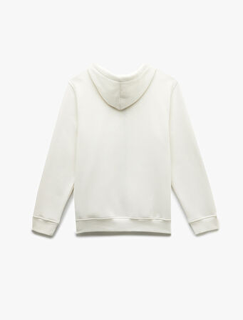 Uzun Kollu Şardonlu Fermuarlı Kanguru Cepli Sweatshirt