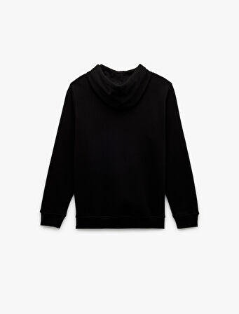 Uzun Kollu Şardonlu Fermuarlı Kanguru Cepli Sweatshirt