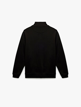 Şardonlu Uzun Kollu Cep Detaylı Basic Fermuarlı Hırka