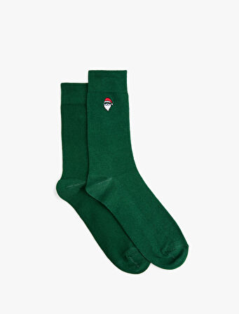 Pamuklu Noel Baba Baskılı Soket Çorap