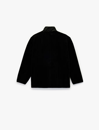 Fermuarlı Uzun Kollu Dik Yaka Polar Sweatshirt