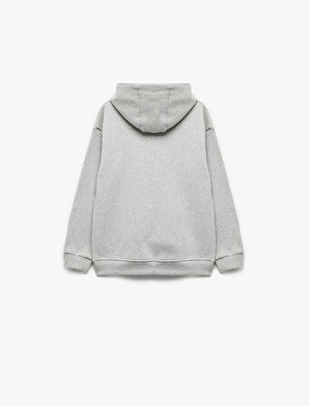 Basketbol Baskılı Şardonlu Uzun Kollu Kapşonlu Sweatshirt