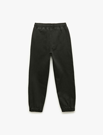 Pamuklu Beli Bağcıklı Jogger Denim Pantolon
