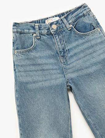 Pamuklu Cepli Rahat Kesim Denim Pantolon