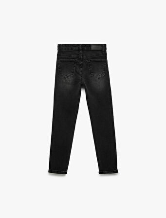 Pamuklu Cepli Slim Fit Denim Pantolon