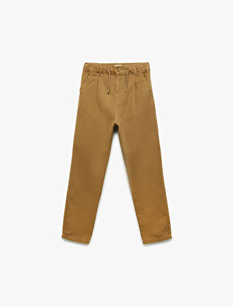 Pamuklu Düğme Detaylı Basic Pantolon