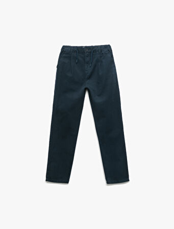 Pamuklu Düğme Detaylı Basic Pantolon