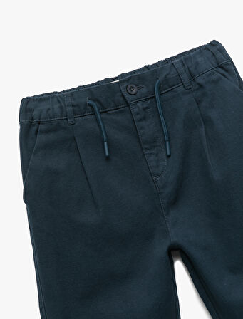 Pamuklu Düğme Detaylı Basic Pantolon