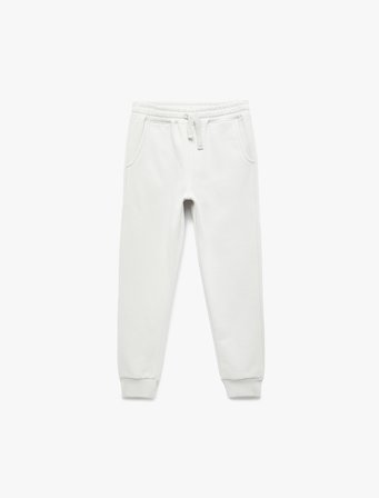 Pamuklu Beli Bağcıklı Şardonlu Jogger Eşofman Altı 