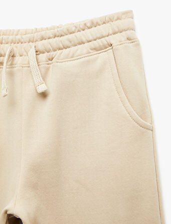 Pamuklu Beli Bağcıklı Şardonlu Jogger Eşofman Altı 