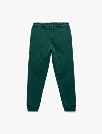 Pamuklu Beli Bağcıklı Şardonlu Jogger Eşofman Altı 