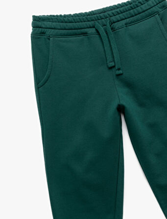 Pamuklu Beli Bağcıklı Şardonlu Jogger Eşofman Altı 