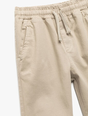Pamuklu Beli Bağcıklı Basic Jogger Pantolon
