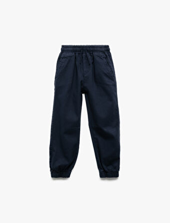 Pamuklu Beli Bağcıklı Basic Jogger Pantolon