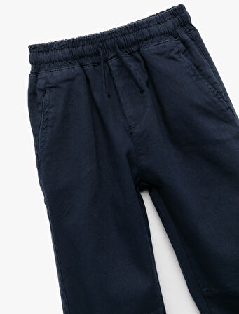 Pamuklu Beli Bağcıklı Basic Jogger Pantolon