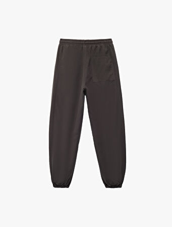 Cepli Beli Lastikli Bağlamalı Loose Fit Jogger Paraşüt Pantolon