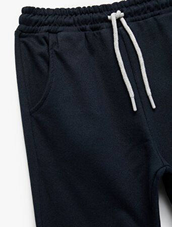 Beli Bağcıklı Cepli Şardonlu Jogger Eşofman Altı 