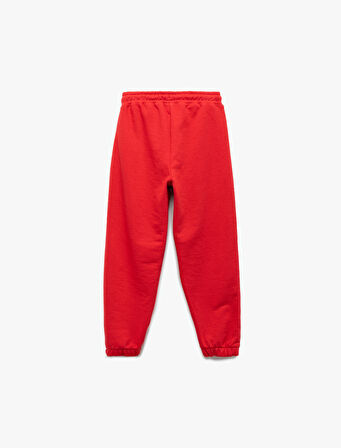 Beli Bağcıklı Pamuklu Şerit Detaylı Eşofman Altı