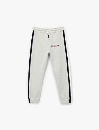 Pamuklu Beli Bağcıklı Şardonlu Jogger Eşofman Altı