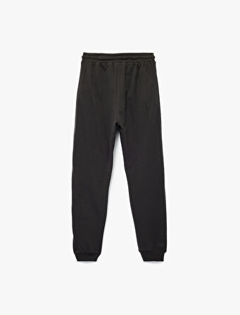 Fermuar Detaylı Pamuklu Beli Bağlamalı Basic Eşofman Altı 