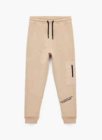 Koton Lastikli Paça Bej Erkek Çocuk Eşofman Altı 6WKB40063TK