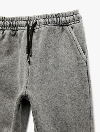 Pamuklu Şardonlu Beli Lastikli Cep Detaylı Jogger Eşofman Altı