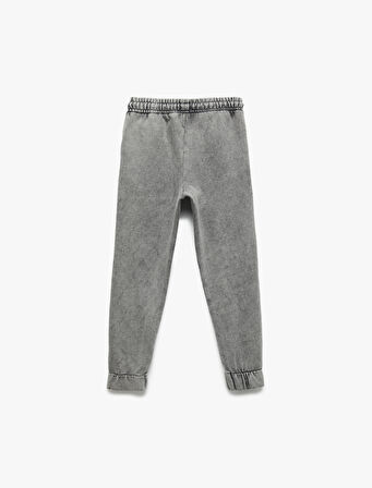 Pamuklu Şardonlu Beli Lastikli Cep Detaylı Jogger Eşofman Altı