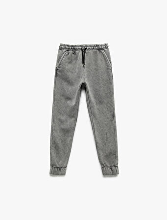 Pamuklu Şardonlu Beli Lastikli Cep Detaylı Jogger Eşofman Altı