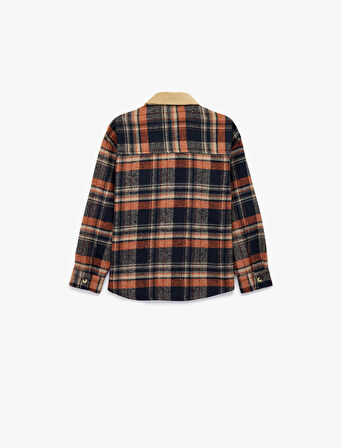 Uzun Kollu Cep Detaylı Ekoseli Oduncu Gömlek