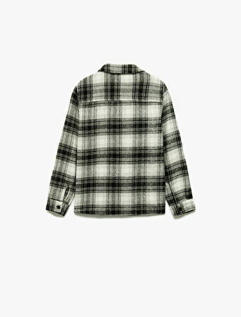 Uzun Kollu Tek Cepli Klasik Yaka Ekoseli Gömlek